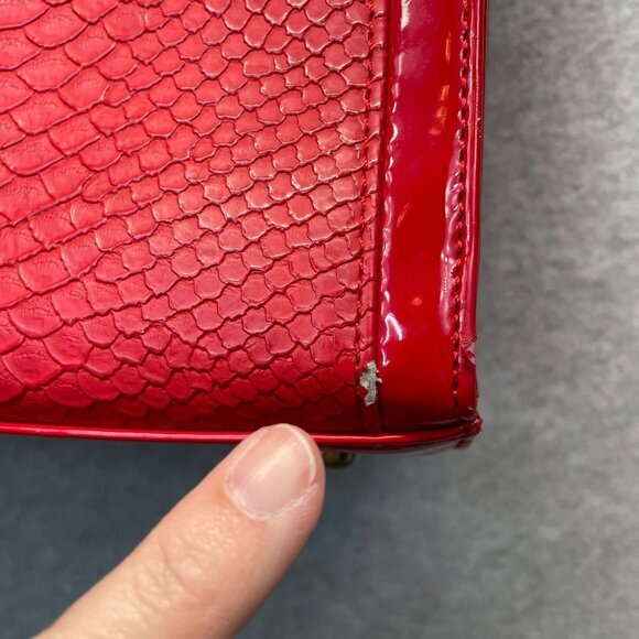 My Best Friend Is A Bag Laptop Patent Leather Snakeskin Red Large‎ - Picture 2 of 16